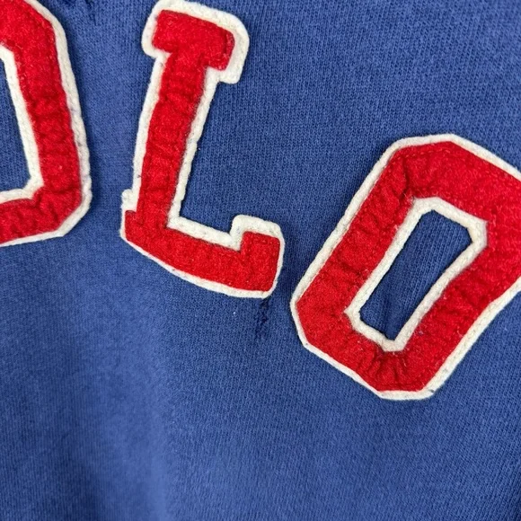 Mens 2000s Polo Ralph Lauren Arch Logo Spellout Pullover Sweatshirt Size M - Picture 7 of 9